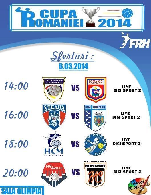 Sferturile de finală, Cupa României (6 martie)